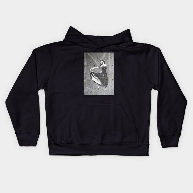 Dancer Stencil Kids Hoodie by AKdesign